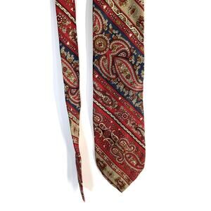 VTG Liberty of London Paisley Tie 100% Silk Patriotic Made in USA